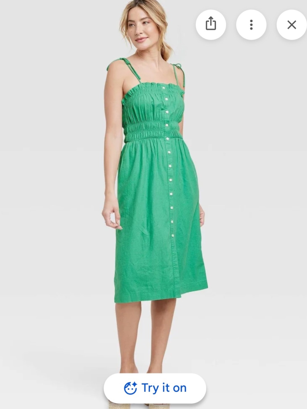 Universal Thread Teal Green Smocked Top